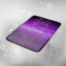Métal brossé violet moderne avec Monogramme argent