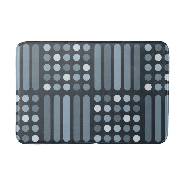 Tapis De Bain Mi-siècle Circles modernes Lignes Ardoise (Devant)