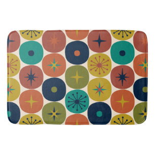 Tapis De Bain Mi-siècle moderne Avenir atomique Motif rétro