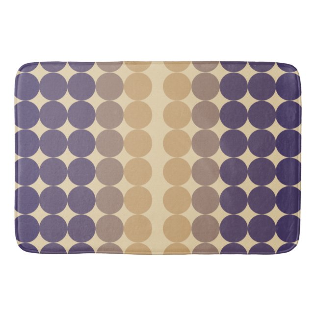 Tapis De Bain Mi-siècle moderne cercles de lavande (Devant)