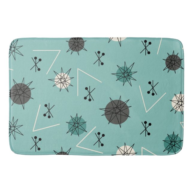 Tapis De Bain Mi-Siècle Moderne Starburbs Turquoises (Devant)