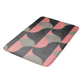 Tapis De Bain Mi-siècle Pêche moderne et gris