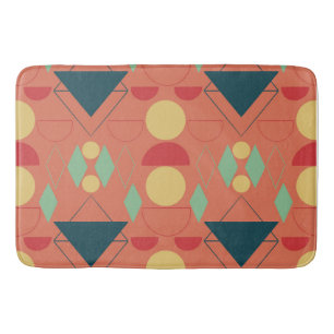 Tapis De Bain Mid Century Mod Orange géométrique