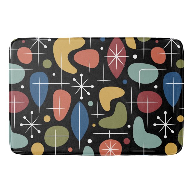 Tapis De Bain Mid Century Modern Starburst Pattern (Devant)