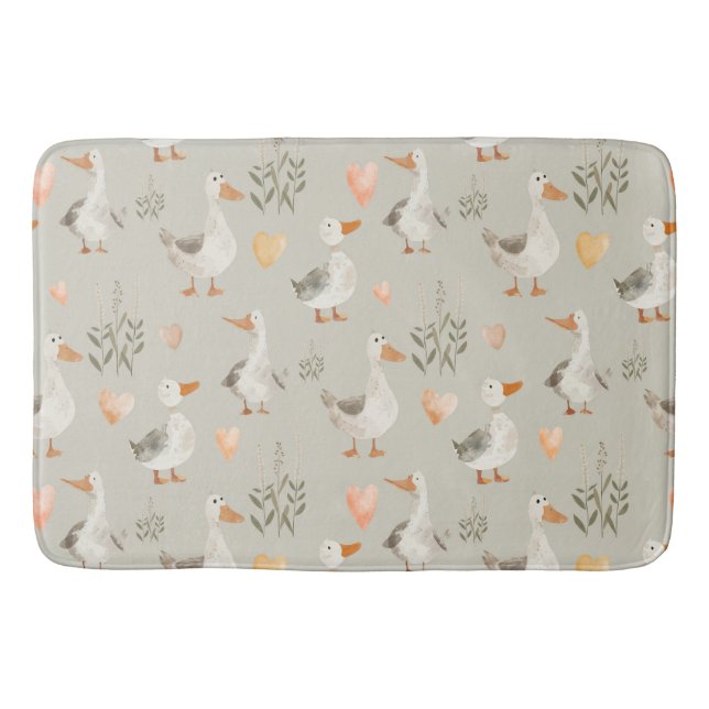 Tapis De Bain Mignarde Aquarelle Oie Mat Bain (Devant)