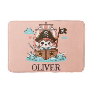 Tapis De Bain Mignon enfant pirate marin et bateau pirate