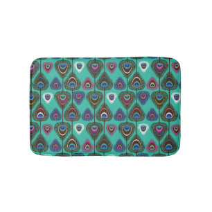 Tapis De Bain mignon motif en plumes de paon