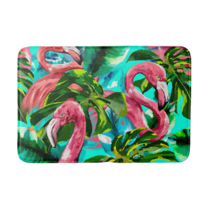 Tapis De Bain Mignonne et colorée Flamant rose Mat de bain