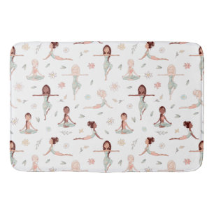 Tapis De Bain Mignonne Girls Zen Yoga Méditation Spirituelle Nam