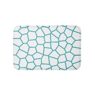 Tapis De Bain Minimalisme Art Abstrait Pale Turquoise Cellules B