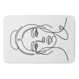 Tapis De Bain Minimalist Woman Face Line Art Bath Mat