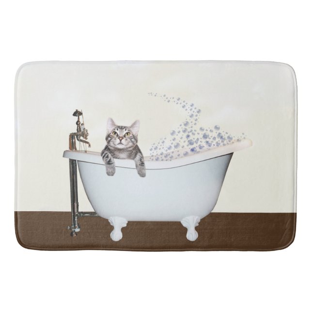 Tapis De Bain Minou tigré dans la baignoire (Devant)