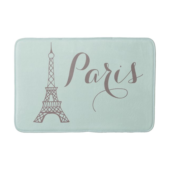 Tapis De Bain Mint Grey Paris Tour Eiffel Mat (Devant)