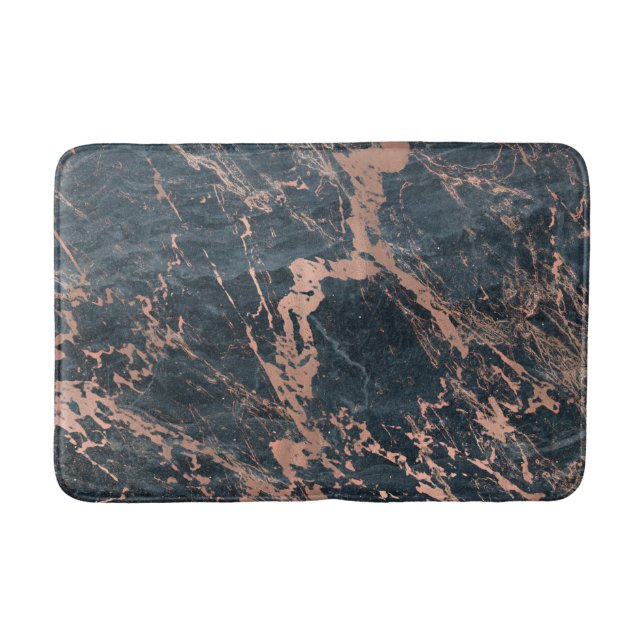 Tapis De Bain Misty Rustic Bleu & Rose Or rose Glam Marbre (Devant)