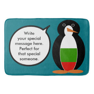 Tapis De Bain Mme Pingouin parlante bulgare personnalisée