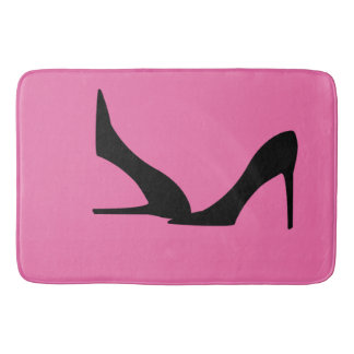 Tapis De Bain Mode noire rose Haut talon pompes Mat Bain Fille