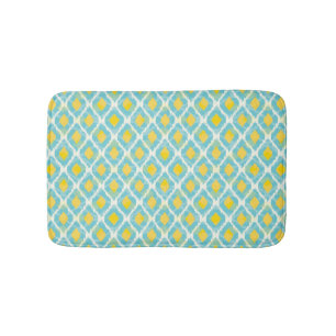 Tapis De Bain Mode tribal moderne ikat blue-jaunat