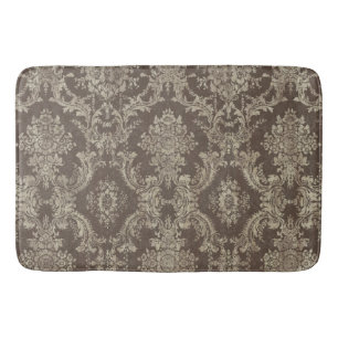Tapis De Bain Modèle Damask vintage avec finition Grungy - marr