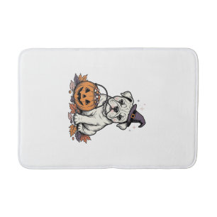 Tapis De Bain Modèle de citrouille de bouledogue d'Halloween gra