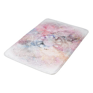 Tapis De Bain Modèle de mandala blanc blanc Whimsical