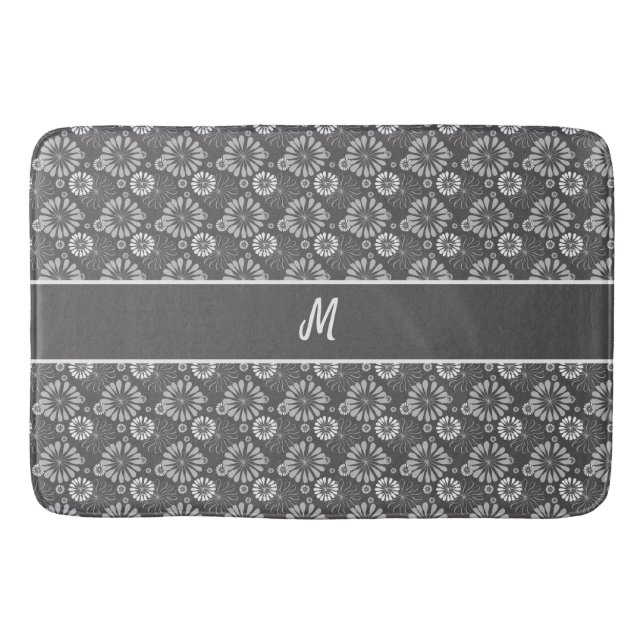 Tapis De Bain Modèle floral Monogramme (Devant)