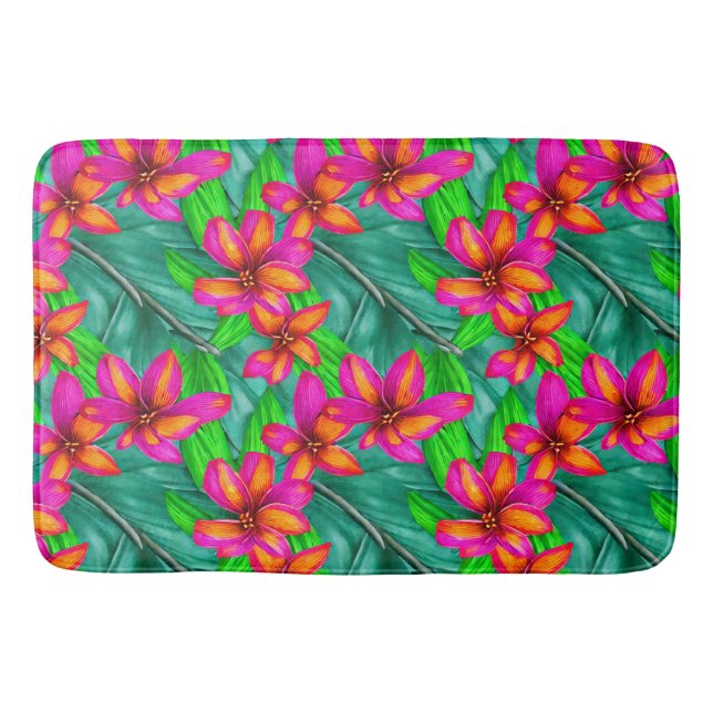 Tapis De Bain Modèle floral Paradis tropical (Devant)