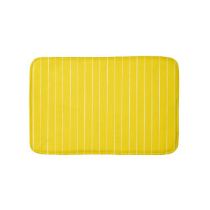 Tapis De Bain Modèle moderne élégant jaune blanc rayé