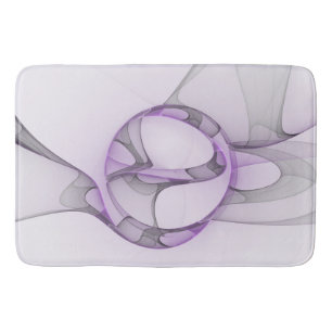 Tapis De Bain Modern Abstract Fractal Art Lavender Gray