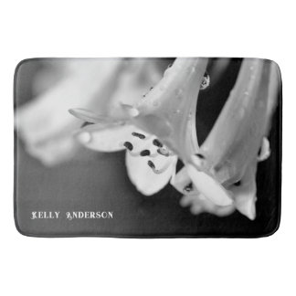Tapis De Bain Modern Minimalist Black & White Flower with ursign