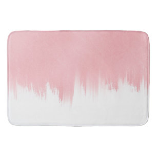 Tapis De Bain Modern Pink Brush strokes white Design