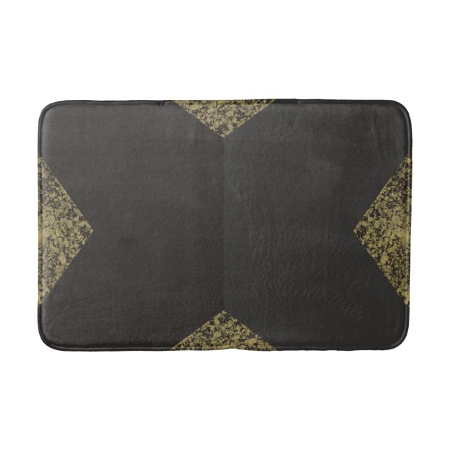 Tapis De Bain Moderne Chic Doré Et Gris (Devant)