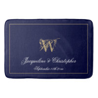 Moderne Cute Blue Monogramme Noms Mariage nouvelle