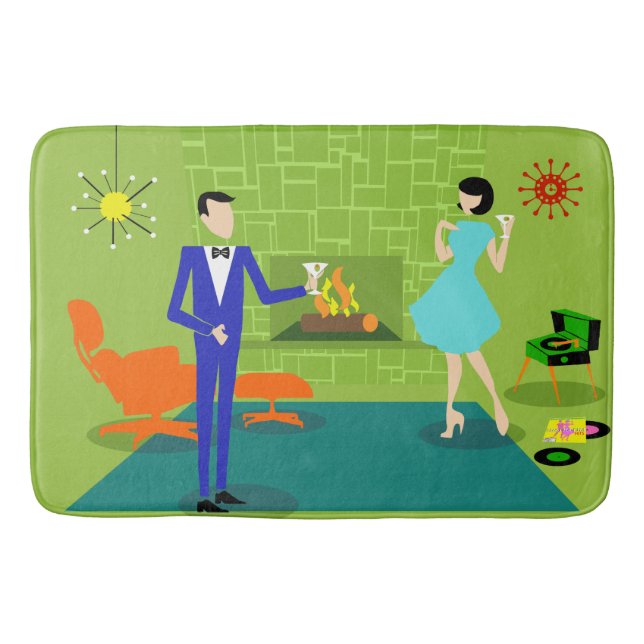 Tapis de bain moderne de couples de la moitié du (Devant)