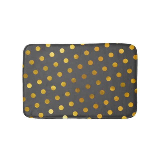 Tapis De Bain Moderne Elégant Simple Classy Pois d'or gris (Devant)
