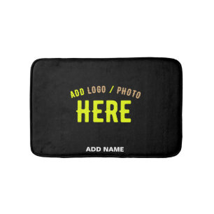 TAPIS DE BAIN MODERNE ET MODERNE PERSONNALISABLE NOIR VÉRIFIÉ