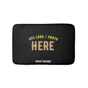 TAPIS DE BAIN MODERNE ET MODERNE PERSONNALISABLE NOIR VÉRIFIÉ