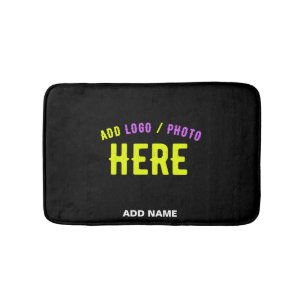 TAPIS DE BAIN MODERNE ET MODERNE PERSONNALISABLE NOIR VÉRIFIÉ