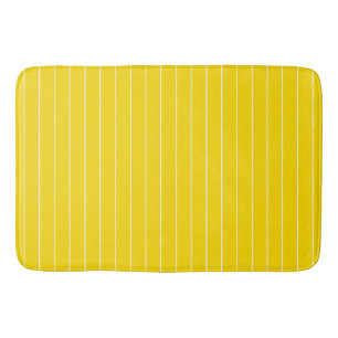 Tapis De Bain Moderne tendance Elégant Jaune Blanc rayé