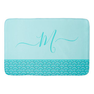 Tapis De Bain Moderne Tropical Turquoise Turquoise Aqua Blue Sea