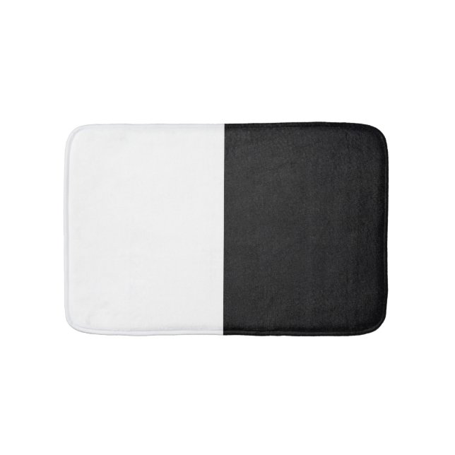 Tapis De Bain moitié blanc noir (Devant)