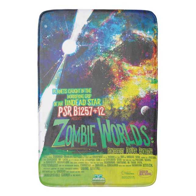 Tapis De Bain Mondes Zombie Galaxie d'Halloween (devant Vertical)