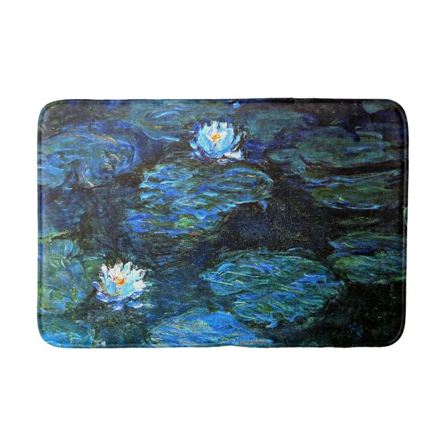 Tapis De Bain Monet - Lys d'eau Bleus (Devant)