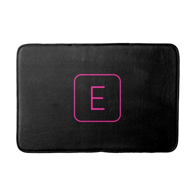 Tapis De Bain Monogram de Styled | Pink & Black (Devant)