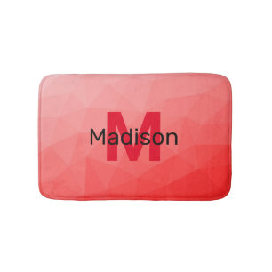 Tapis De Bain Monogramme à motif de maille géométrique à dégradé