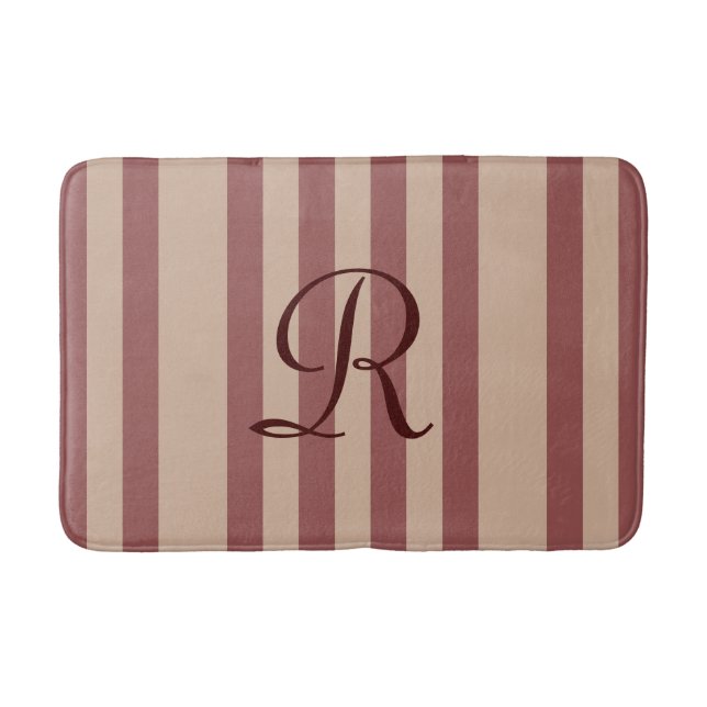 Tapis de bain monogramme à peluche de Bourgogne/Ta (Devant)