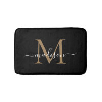 Monogramme blanc or noir moderne Élégant
