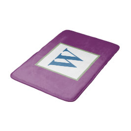 Tapis De Bain Monogramme bleu prune