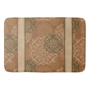 Tapis De Bain Monogramme Boho foncé rouille Mandalas