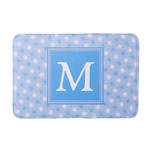 Tapis De Bain Monogramme Cercles bleu électrique motif