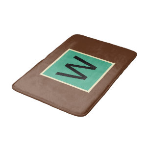 Tapis De Bain Monogramme Chocolat Monnaie Brown et foncée